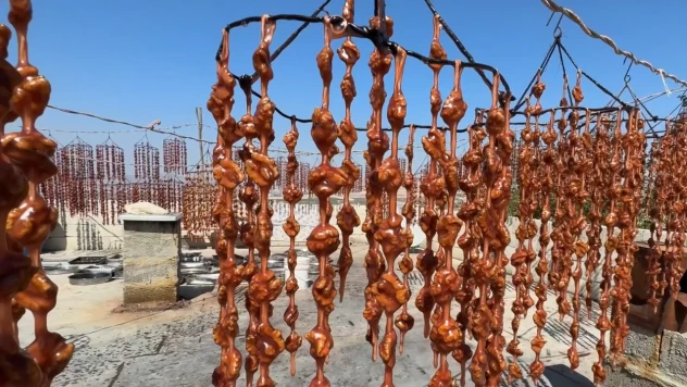 Yöresel cevizli sucuk yapımı başladı