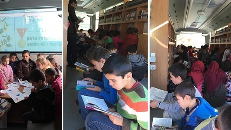 Gezici Halk Kütüphanesine Çakıroğlulu Çocuklardan Yoğun İlgi!