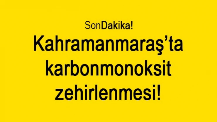 Kahramanmaraş'ta karbonmonoksit zehirlenmesi!