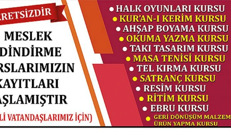 Kahramanmaraş'ta 12 branşta engelsiz kurs verilecek