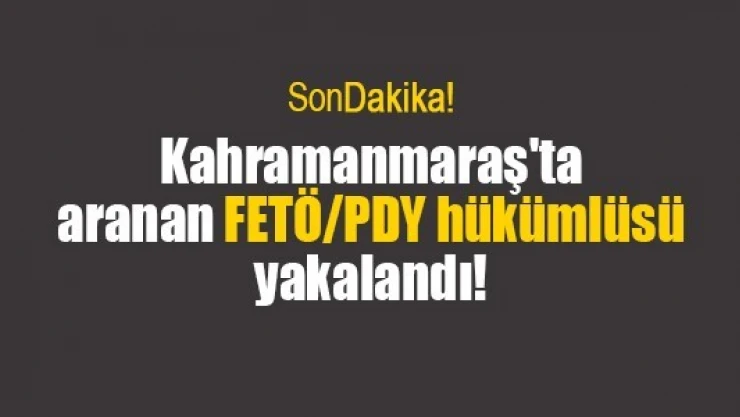 Kahramanmaraş'ta aranan FETÖ/PDY hükümlüsü yakalandı!