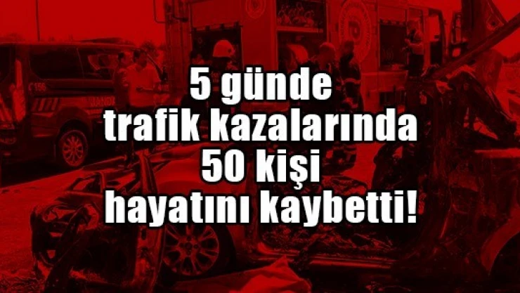 5 günde trafik kazalarında 50 kişi hayatını kaybetti!