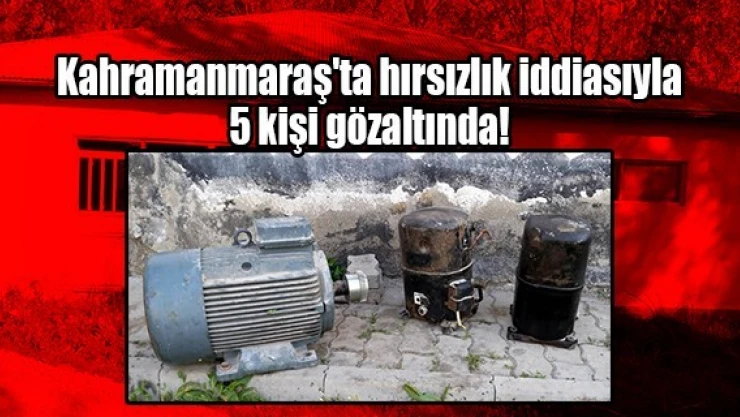 Kahramanmaraş'ta hırsızlık iddiasıyla 5 kişi gözaltında!