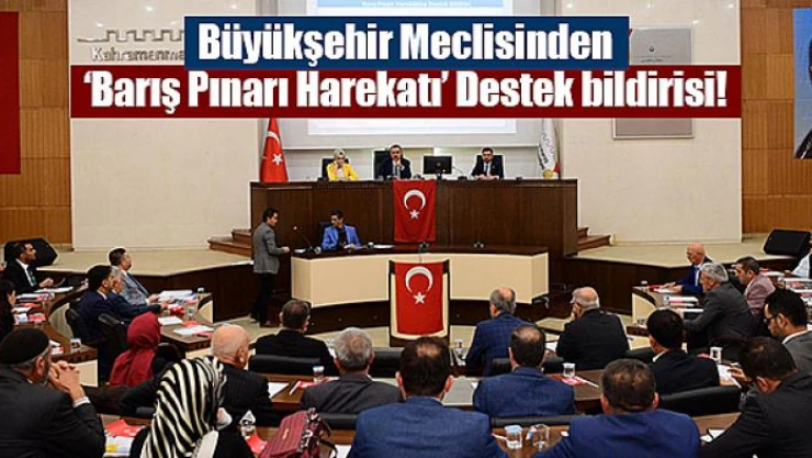 Büyükşehir Meclisinden Barış Pınarı Harekatı Destek bildirisi