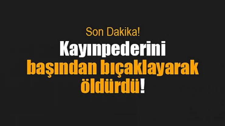 Kayınpederini başından bıçaklayarak öldürdü!
