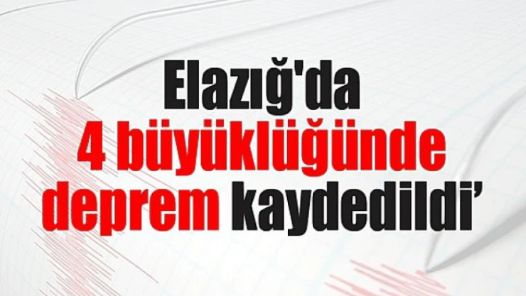 Elazığ'da 4 büyüklüğünde deprem kaydedildi