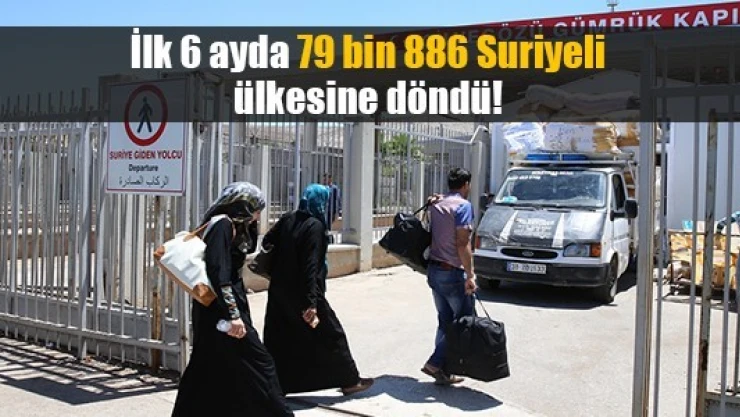İlk 6 ayda 79 bin 886 Suriyeli ülkesine döndü!