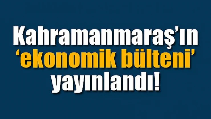 Kahramanmaraş'ın ekonomik bülteni yayınlandı