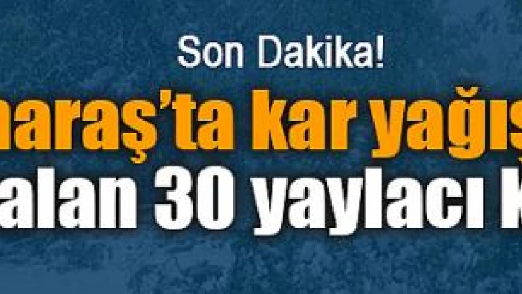 Kar yağışı nedeniyle mahsur kalan 30 yaylacı kurtarıldı