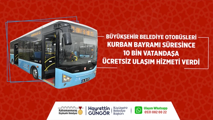 64 Araç 18 bin km yol yaptı, 10 bin yolcu ücretsiz faydalandı