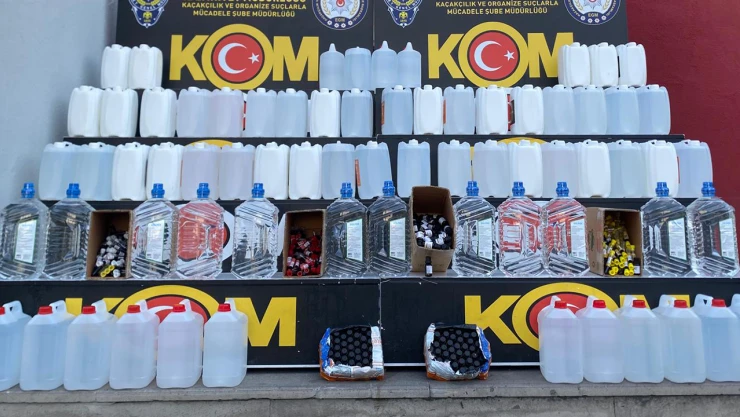 800 litre kaçak etil alkol ele geçirildi