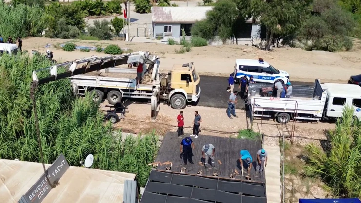 Aksu Çayı kenarındaki konteyner yapılar kaldırıldı