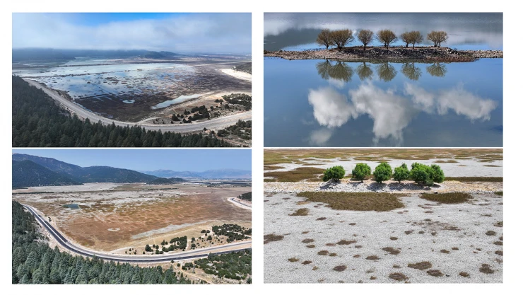 Avlan Gölü de kuraklıktan etkilendi