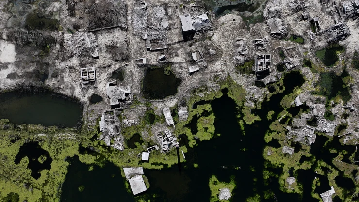 Baraj suyu çekilince eski 4 yerleşim yeri ortaya çıktı