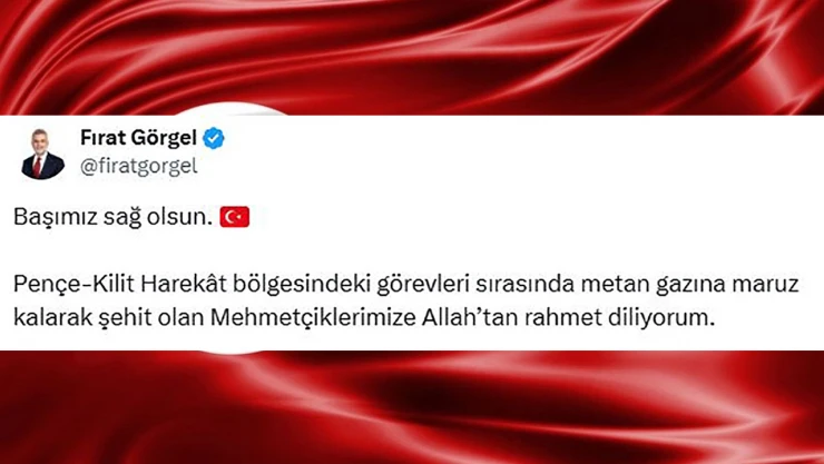 Başkan Fırat Görgel, 'Milletimizin başı sağ olsun'