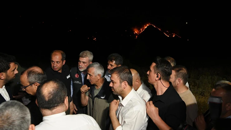 Başkan Görgel, orman yangını alanında incelemelerde bulundu