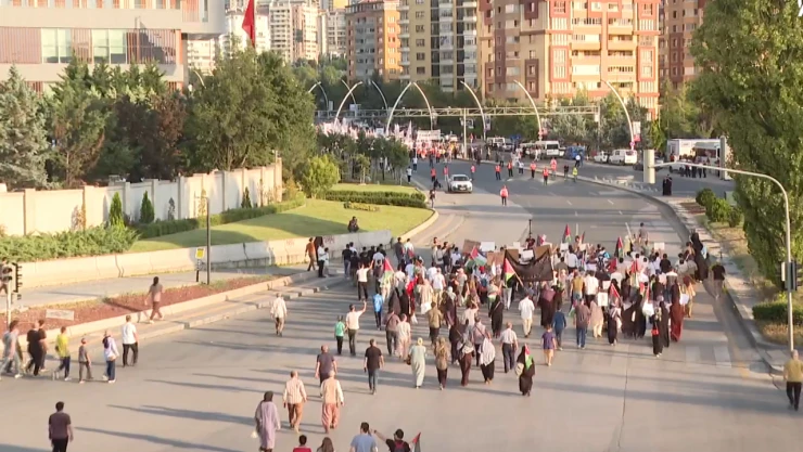 Başkentte, İsrail'in Gazze'ye yönelik saldırıları protesto edildi