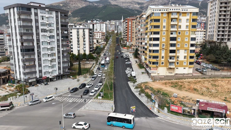 Başkonuş Caddesi'nde altyapısı tamamlanan kısım asfaltla buluşuyor