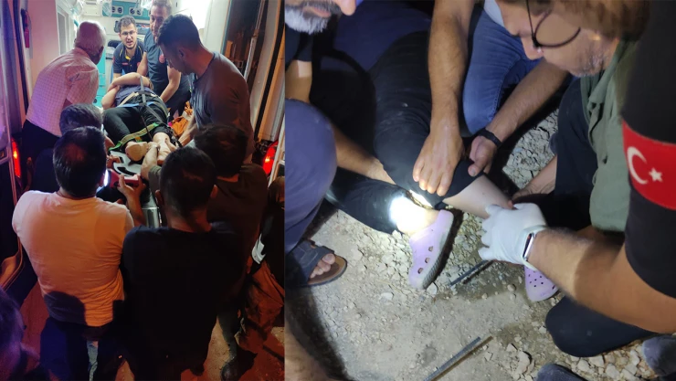 Çağlayancerit'te ayağına demir batan vatandaş kurtarıldı