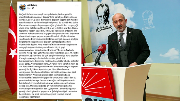 CHP'li Öztunç: Bir an evvel Kahramanmaraş'ın yapı stoku çıkartılmalıdır