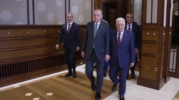 Cumhurbaşkanı Erdoğan, Filistin Devlet Başkanı Abbas ile görüştü