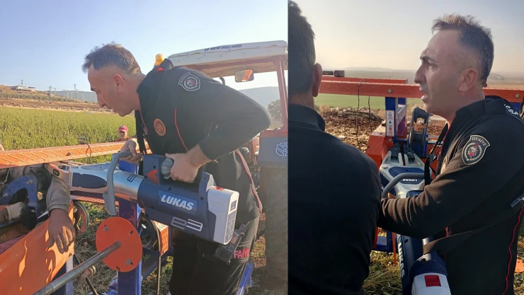 Hortum sarma makinesine kolu sıkışan işçi yaralandı