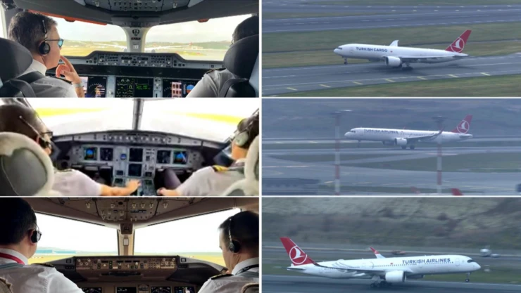 İstanbul Havalimanı'nda tarihi bir an, üç uçak aynı anda havalandı