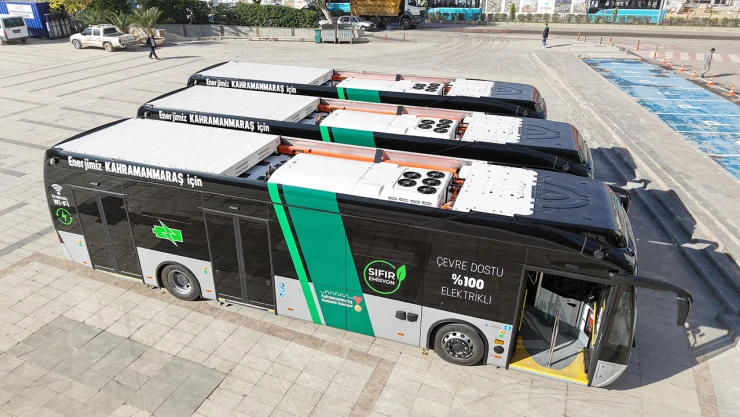 Kahramanmaraş'ın ilk elektrikli otobüsleri yola çıktı