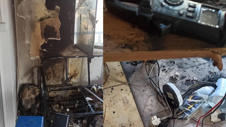 Kahramanmaraş'ta balkonda şarjda bırakılan telefon bataryası patladı