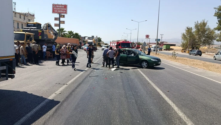 Kahramanmaraş'ta kamyonet otomobile çarptı! 1 kişi yaralandı
