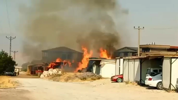 Kahramanmaraş'ta samanlık yangını paniğe neden oldu