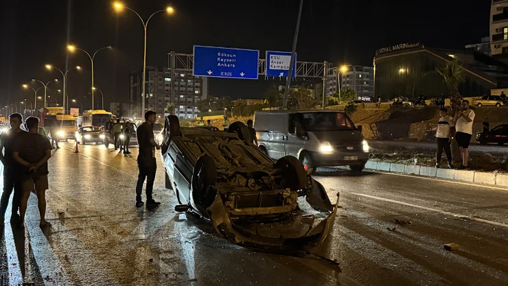 Kahramanmaraş'ta takla atan otomobilin sürücüsü yaralandı