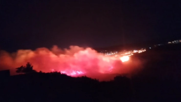 Kahramanmaraş'ta yerleşim yerlerini tehdit eden anız yangını