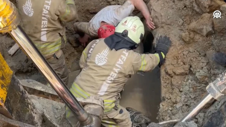 Kanalizasyon çalışması sırasında bir işçi göçük altında kaldı