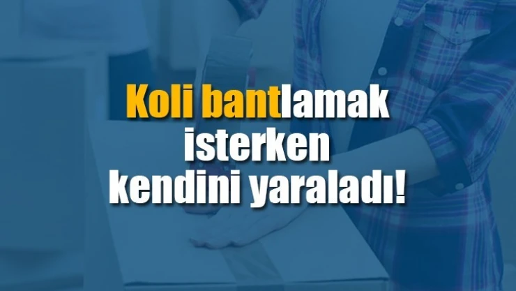 Koli bantlamak isterken kendini yaraladı