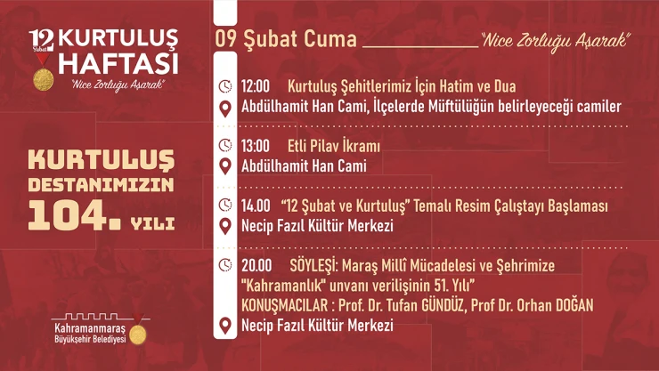 Kurtuluş haftası etkinlikleri 9 Şubat'ta başlıyor!