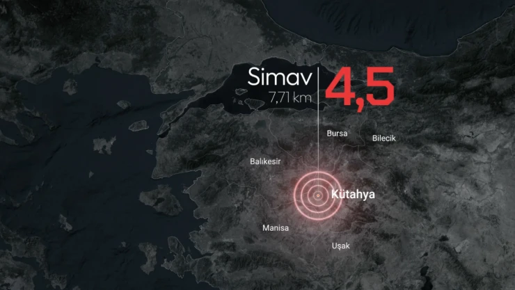Kütahya'da 4,5 büyüklüğünde deprem