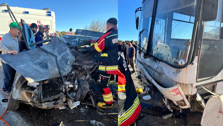 Midibüs ile otomobil çarpıştı, 3 kişi öldü, çok sayıda yaralı var