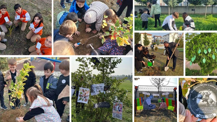Okullarda fidanlar, Atatürk ve vatan sevgisi mesajlarıyla toprakla buluştu