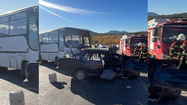 Otobüs ile otomobil çarpıştı! 1 kişi öldü, 2 kişi yaralandı