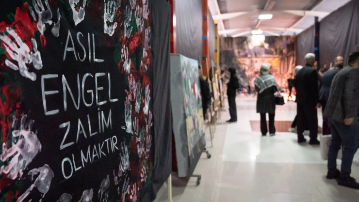 Özel eğitim öğrencilerinden Gazze'deki çocuklar anısına resim sergisi