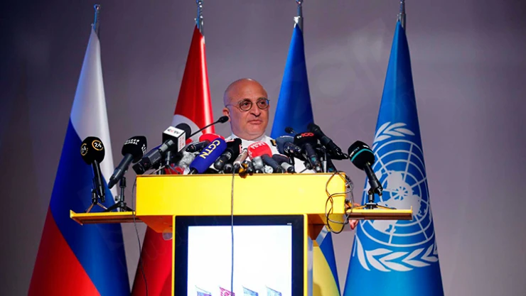 Tahıl sevkiyatını sağlayan Müşterek Koordinasyon Merkezinde basın toplantısı