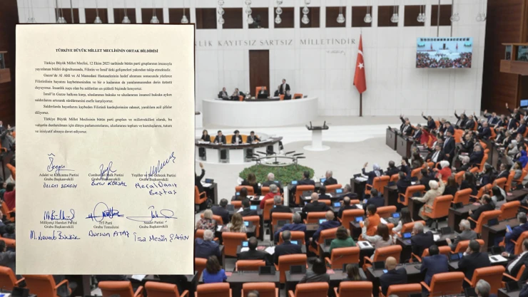 TBMM'den İsrail'in Gazze'deki hastanelere yaptığı saldırıya ilişkin ortak bildiri