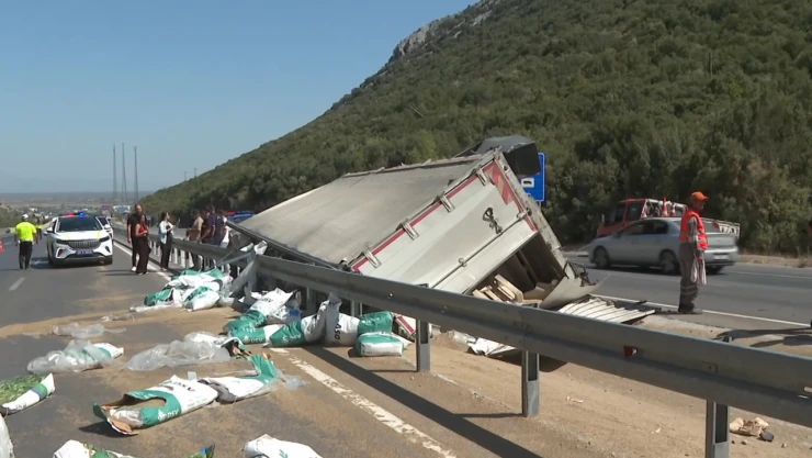 Tohum yüklü tır devrildi! Sürücü hayatını kaybetti