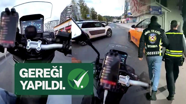 Trafik güvenliğini tehlikeye düşüren motosiklet sürücüsüne ceza