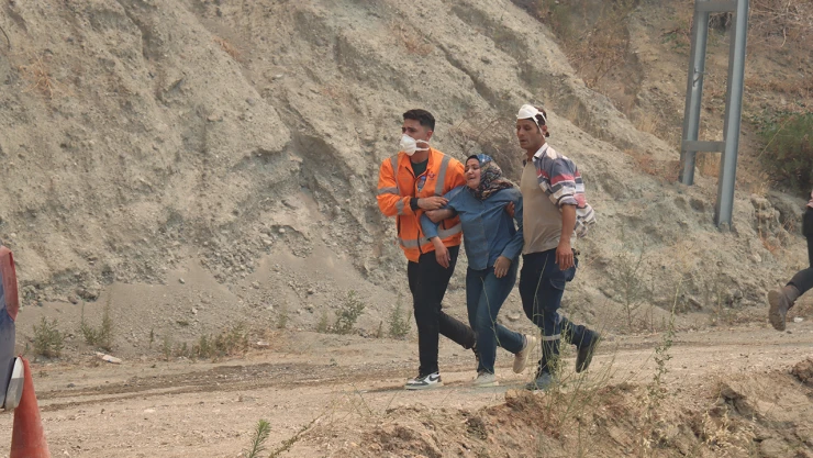Yangın bölgesinde inceleme sırasında panik yaşandı