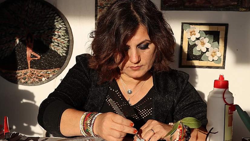 Depremzede mozaik sanatçısından eserlerine 3 boyutlu dokunuş