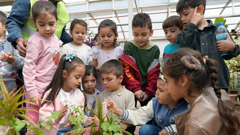 Minik bahçıvanlar, Kahramanmaraş'ta kurulan seralarda buluştu