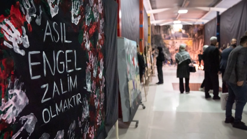 Özel eğitim öğrencilerinden Gazze'deki çocuklar anısına resim sergisi
