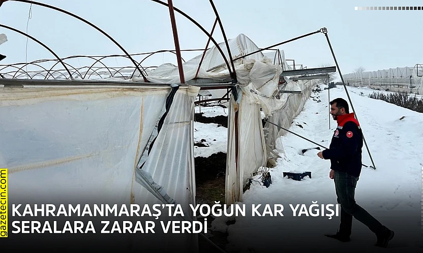Kahramanmaraş'ta yoğun kar yağışı seralara zarar verdi